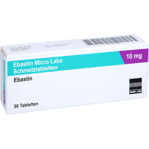 Ebastin Micro Labs 10 mg Schmelztabletten, 50 ST, Micro Labs GmbH