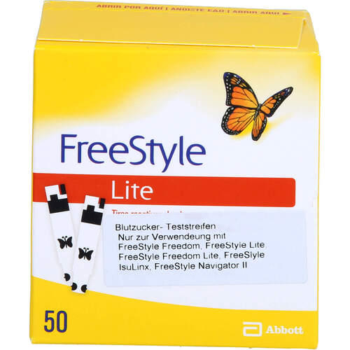 FREESTYLE Lite Teststreifen ohne Codieren, 50 Stk., 1-2-1 Medical Services GmbH FREESTYLE Lite Teststreifen ohne Codieren, 50 Stk., 1-2-1 Medical Services GmbH