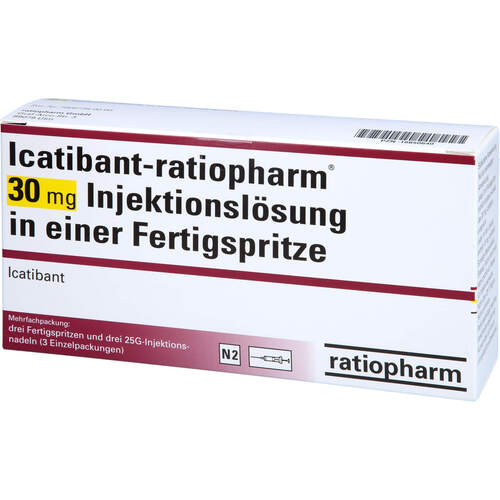 Icatibant-ratiopharm 30 mg Inj.-Lsg.i.e.Fertigspr., 3 Stk., ratiopharm GmbH
