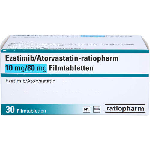 Ezetimib/Atorvastatin-ratiopharm 10 mg/80 mg, 30 Stk., ratiopharm GmbH