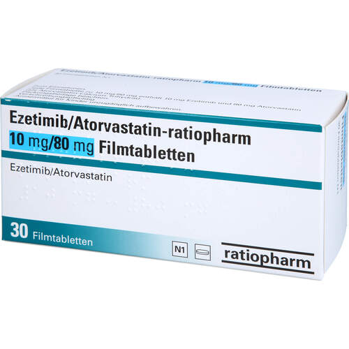 Ezetimib/Atorvastatin-ratiopharm 10 mg/80 mg, 30 Stk., ratiopharm GmbH