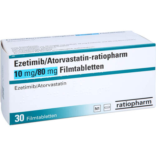 Ezetimib/Atorvastatin-ratiopharm 10 mg/80 mg, 30 Stk., ratiopharm GmbH