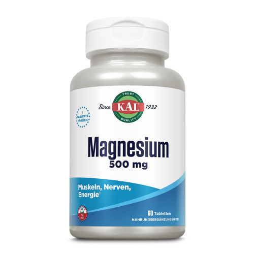 Magnesium 500 mg KAL, 60 Stk., Supplementa GmbH