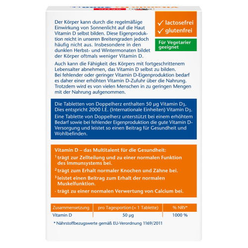 Doppelherz Vitamin D3 2000 I.E., 50 Stk., Queisser Pharma GmbH & Co. KG