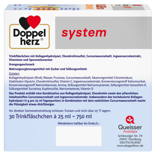 Doppelherz Kollagen 11.000 Curcuma+Ingwer system, 30x25 ml, Queisser Pharma GmbH & Co. KG
