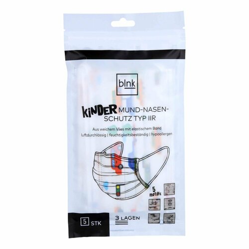 BLNK Disposable Kids Mask Type IIR Boys MixPack, 5 Stk., blnk GmbH