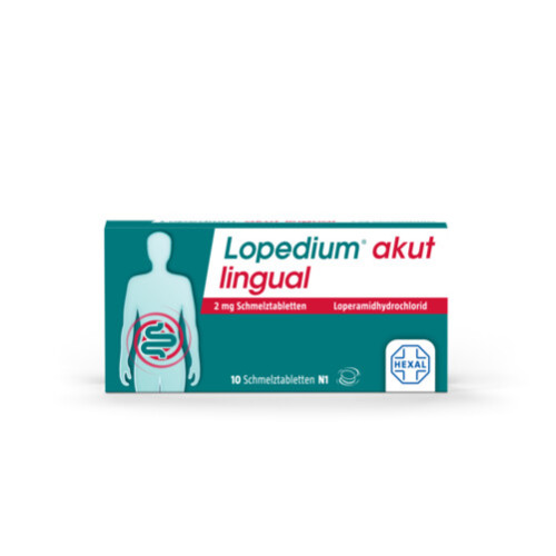 Lopedium akut lingual 2 mg Schmelztabletten, 10 Stk., HEXAL AG
