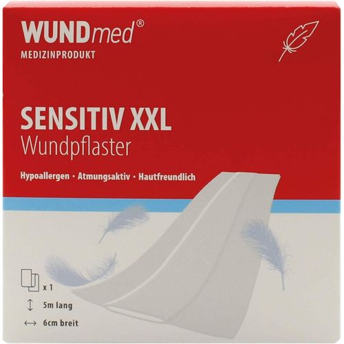 Sensitiv XXL Wundpflaster Hypoallergen 5 m x 6 cm, 1 Stk., Wundmed GmbH & Co. KG