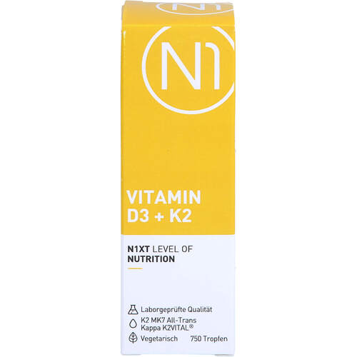 N1 Vitamin D3+K2 Tropfen zum Einnehmen, 30 ml, Wellnest International LTD