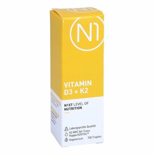 N1 Vitamin D3+K2 Tropfen zum Einnehmen, 30 ml, Wellnest International LTD