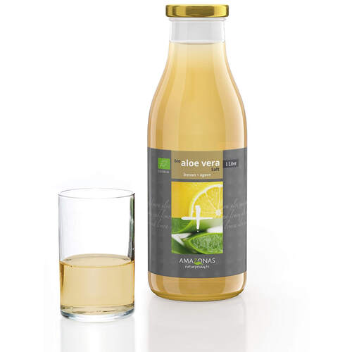 Aloe Vera Bio Saft mit Lemon + Agave, 1 l, Amazonas Naturprodukte Handels GmbH