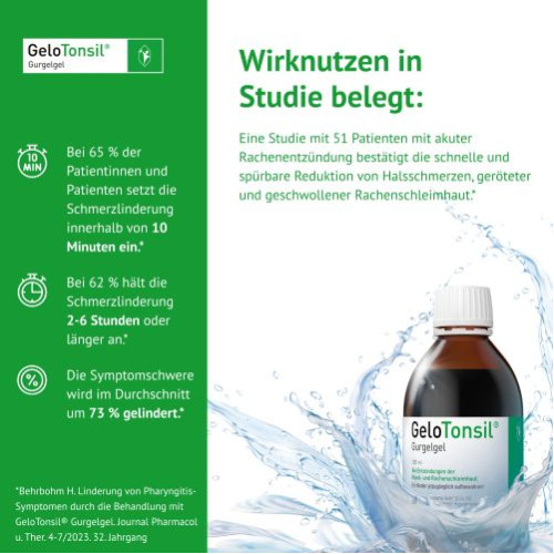 GeloTonsil Gurgelgel lindert Halsschmerzen und Schluckbeschwerden, 200 ml, G. Pohl-Boskamp GmbH & Co. KG