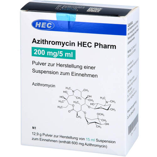 Azithromycin HEC Pharm 200 mg/5 ml P.z.H.e.Susp., 15 ml, Hec Pharm GmbH