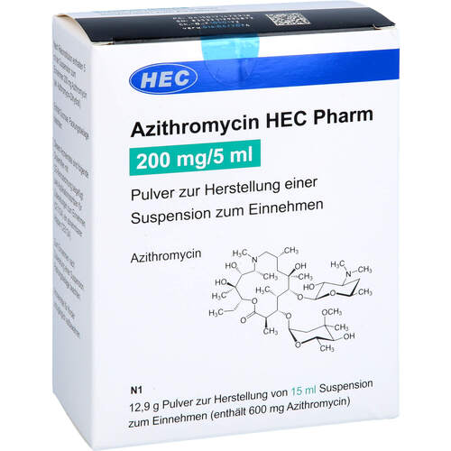 Azithromycin HEC Pharm 200 mg/5 ml P.z.H.e.Susp., 15 ml, Hec Pharm GmbH