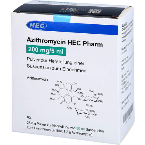 Azithromycin HEC Pharm 200 mg/5 ml P.z.H.e.Susp., 30 ml, Hec Pharm GmbH