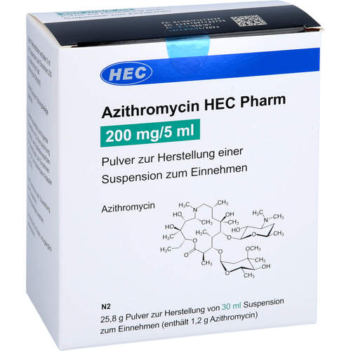 Azithromycin HEC Pharm 200 mg/5 ml P.z.H.e.Susp., 30 ml, Hec Pharm GmbH