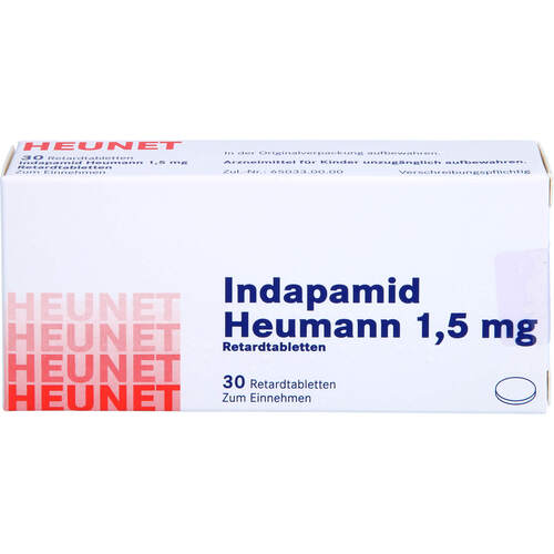 Indapamid Heumann 1.5 mg Retardtabletten Heunet, 30 Stk., Heunet Pharma GmbH