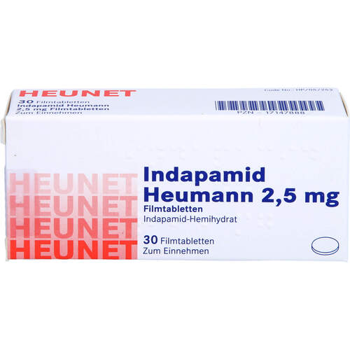 Indapamid Heumann 2.5 mg Filmtabletten Heunet, 30 Stk., Heunet Pharma GmbH