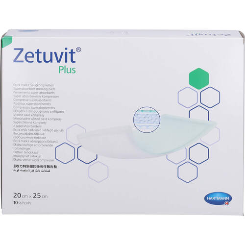 ZETUVIT Plus extrastarke Saugkompr.steril 20x25 cm, 10 Stk., CC Pharma GmbH
