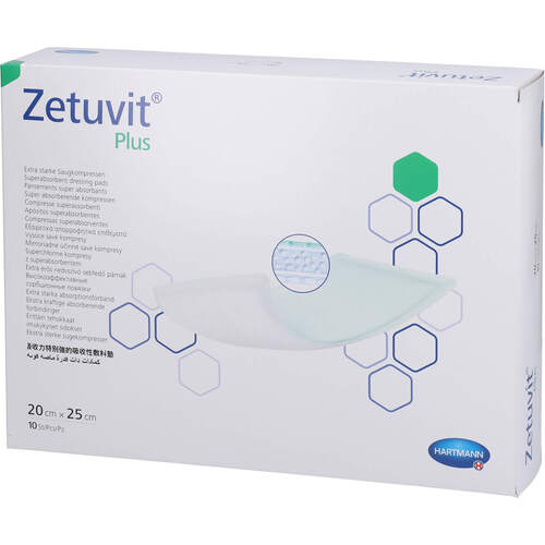 ZETUVIT Plus extrastarke Saugkompr.steril 20x25 cm, 10 Stk., CC Pharma GmbH