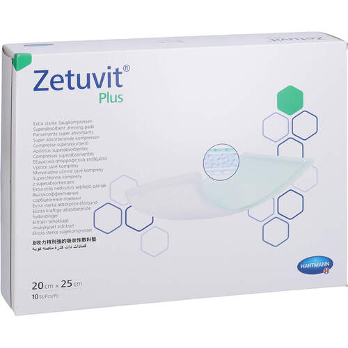 ZETUVIT Plus extrastarke Saugkompr.steril 20x25 cm, 10 Stk., CC Pharma GmbH