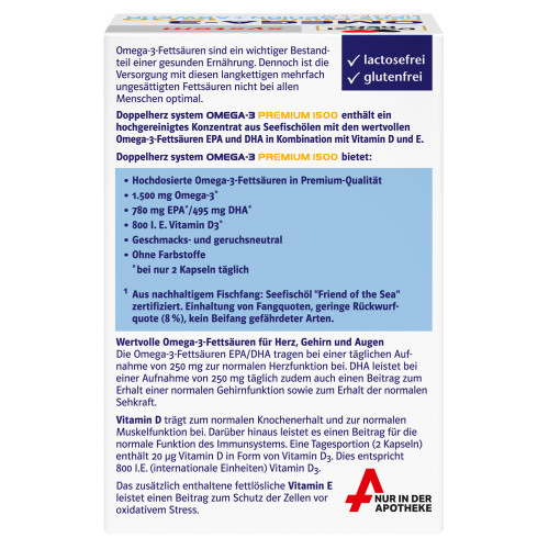 Doppelherz Omega-3 Premium 1500 system, 60 Stk., Queisser Pharma GmbH & Co. KG