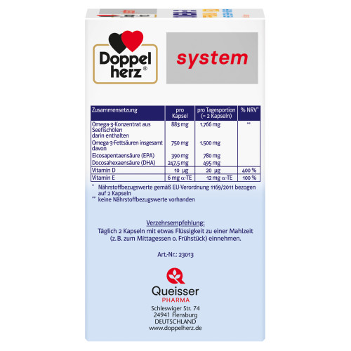 Doppelherz Omega-3 Premium 1500 system, 60 Stk., Queisser Pharma GmbH & Co. KG