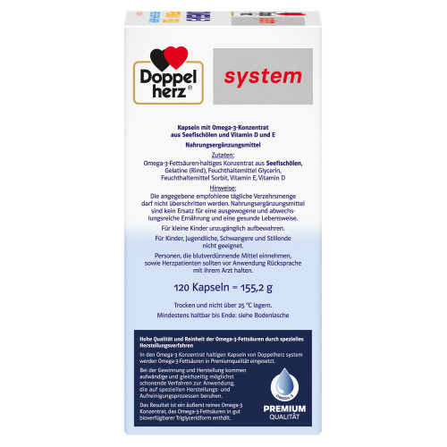 Doppelherz Omega-3 Premium 1500 system, 120 Stk., Queisser Pharma GmbH & Co. KG