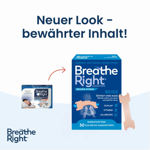 Besser Atmen Breathe Right Nasenpflaster beige nor, 30 Stk., Pharma Netzwerk Pnw GmbH