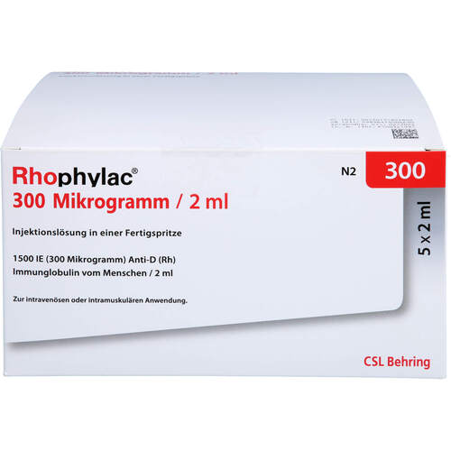 Rhophylac 300 ug/2 ml Injektionslsg.in Fertigspr., 5x2 ml, Abacus Medicine A/S