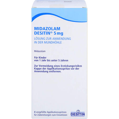 Midazolam Desitin 5 mg Lsg z.Anw. i.d. Mundhöhle, 4 Stk., Desitin Arzneimittel GmbH