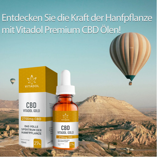 CBD27% Bio Hanfextrakt Öl - Vitadol Gold, 10 ml, Endower GmbH