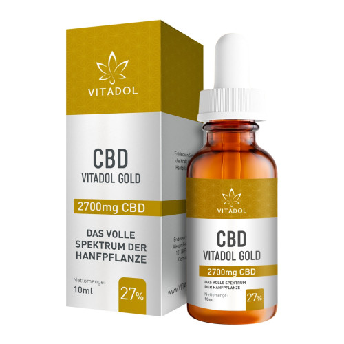 CBD27% Bio Hanfextrakt Öl - Vitadol Gold, 10 ml, Endower GmbH