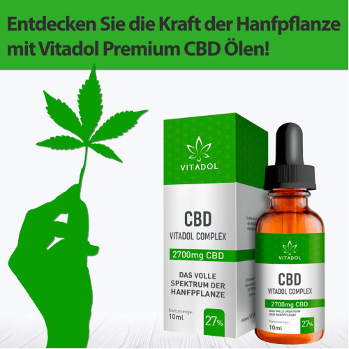 CBD27% Bio Hanfextrakt Öl - Vitadol Complex, 10 ml, Endower GmbH