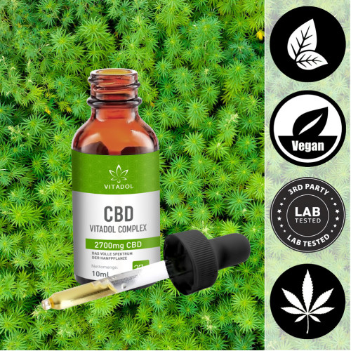 CBD27% Bio Hanfextrakt Öl - Vitadol Complex, 10 ml, Endower GmbH