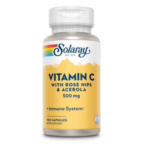 Vitamin C 500 mg mit Hagebutte & Acerola Solaray, 100 Stk., Supplementa GmbH