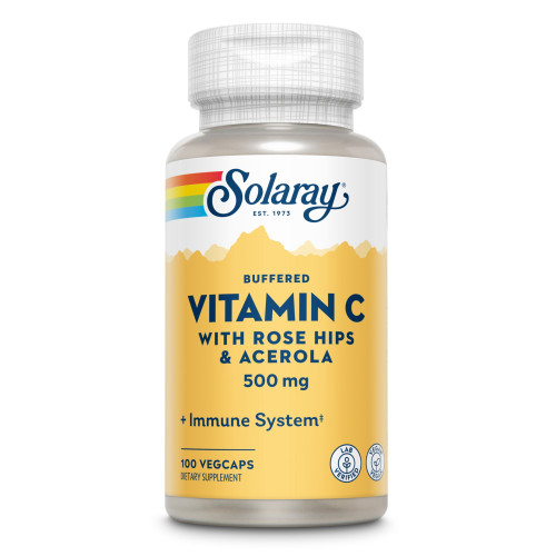 Vitamin C 500 mg mit Hageb & Acero gepuffe Solaray, 100 Stk., Supplementa GmbH