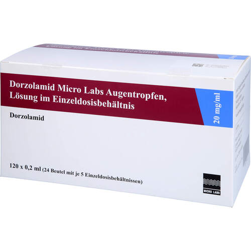 Dorzolamid Micro Labs 20 mg/ml ATR Lösung im EDB, 120X0.2 ML, Micro Labs GmbH