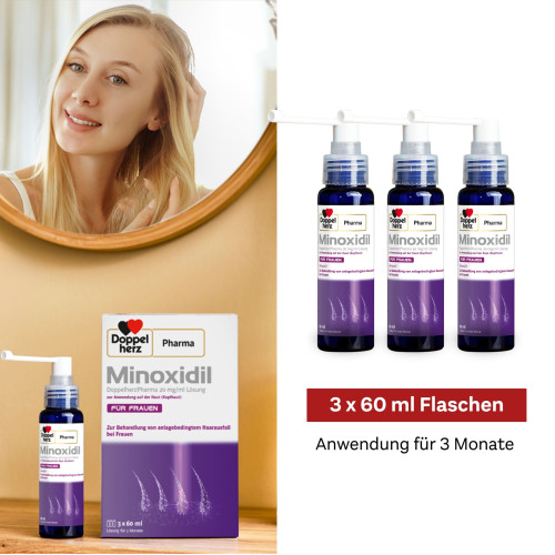 MINOXIDIL DoppelherzPharma 20 mg/ml LsgzAnadH Frau, 3x60 ml, Queisser Pharma GmbH & Co. KG