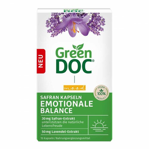 GreenDoc Safran Kapseln Emotionale Balance, 15 Stk., DISTRICON GmbH