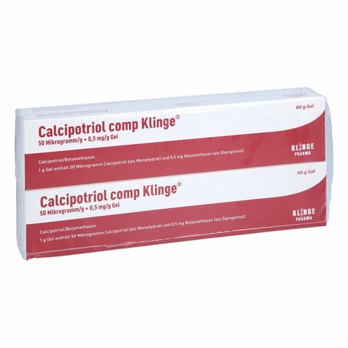 Calcipotriol comp Klinge 50 Mikrogramm/g+0.5 mg/g, 2x60 g, Klinge Pharma GmbH