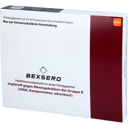 Bexsero Injektionssuspension i.e.Fertigspritze, 10x0,5 ml, GlaxoSmithKline GmbH & Co. KG