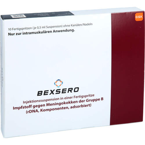 Bexsero Injektionssuspension i.e.Fertigspritze, 10x0,5 ml, GlaxoSmithKline GmbH & Co. KG