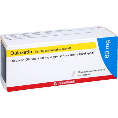 Duloxetin Glenmark 60 mg magensaftres.Hartkaps., 56 Stk., Glenmark Arzneimittel GmbH