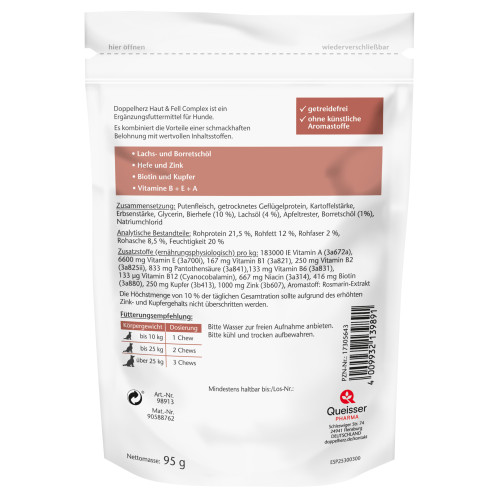 Doppelherz f&uuml;r Tiere Haut&Fell Complex f&uuml;r Hunde, 30 Stk., Queisser Pharma GmbH & Co. KG