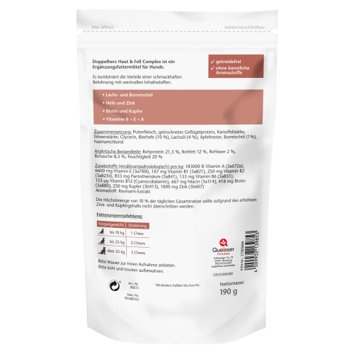 Doppelherz f&uuml;r Tiere Haut&Fell Complex f&uuml;r Hunde, 60 Stk., Queisser Pharma GmbH & Co. KG