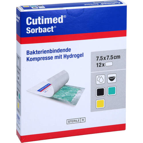 CUTIMED Sorbact Gel Kompressen 7.5x7.5 cm, 12 Stk., Aca Müller/Adag Pharma AG