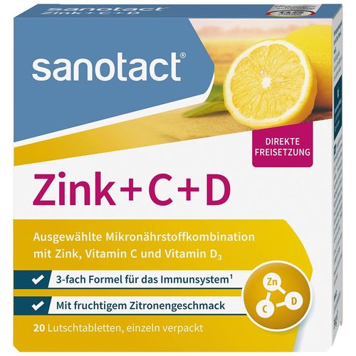 sanotact Zink + C + D Lutschtabletten, 20 Stk., Sanotact GmbH