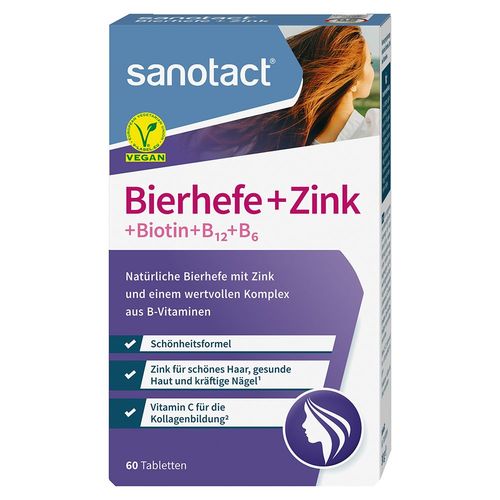 sanotact Bierhefe + Zink Tabletten, 30 g, Sanotact GmbH