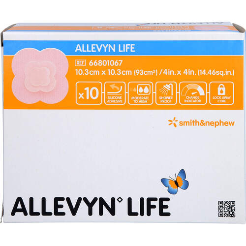 Allevyn Life 10.3x10.3 cm Silikonschaumverband, 10 Stk., Crosp Medical GmbH